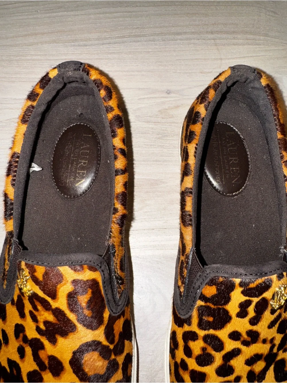 Lauren Ralph Lauren Leopard Print Slip-On Sneakers - Brown/Black